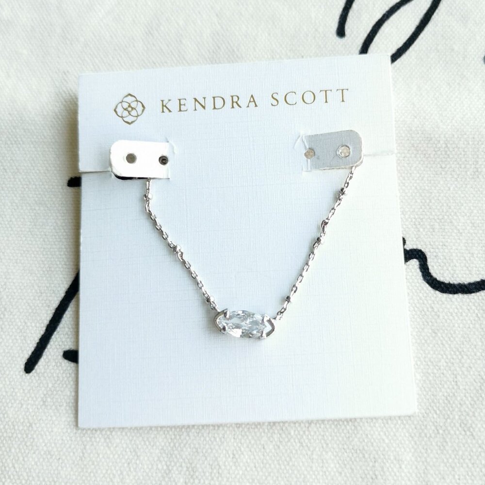 Kendra Scott Satellite Necklace - Genevieve - White Crystal Silver